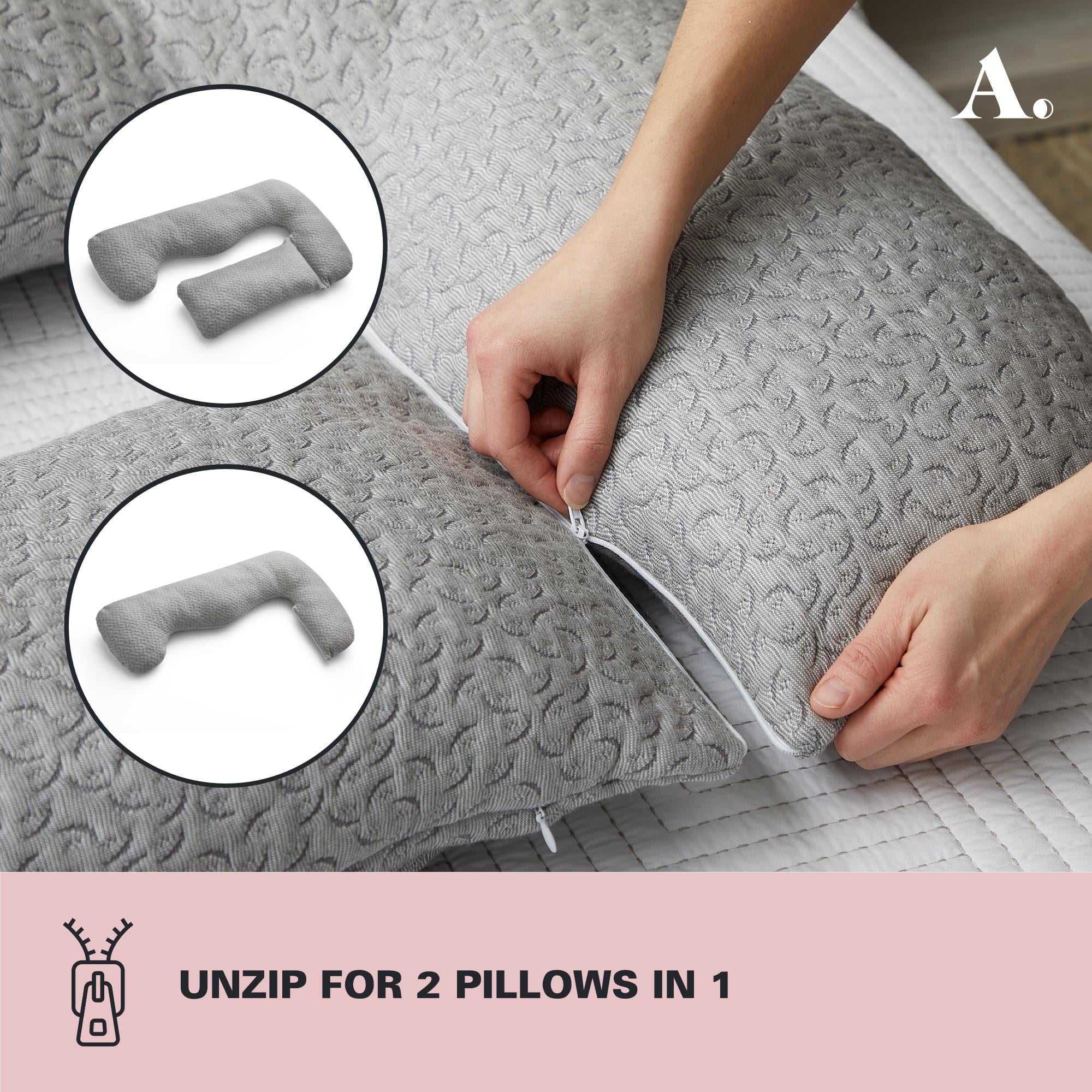 Full Wrap-Around Oversized down Alternative Pregnancy Pillow, Gray