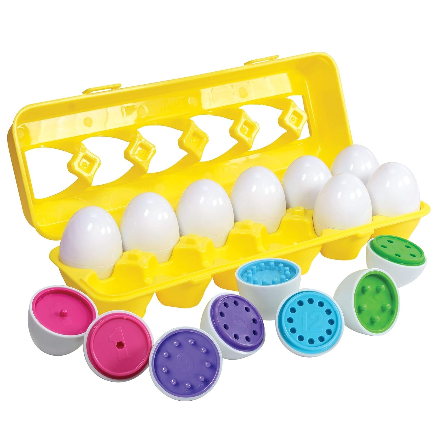 Color Matching Egg Toy Set - 12 Play Eggs Toddler Toys - Educational Color and Number Recognition Skills - Kids Toy Eggs That Crack Open - Learning Egg Game Puzzle for Toddlers, Boys, Girls