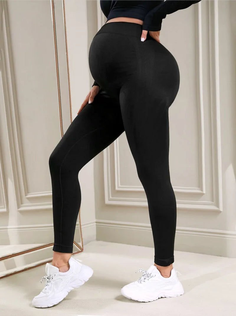 Elastic High Waist Maternity Leggings Skinny for Pregnant Women Belly Support Postpartum Leggins Body Shaper Fitness Trousers